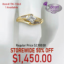 14k Solid Yellow Gold 9 Diamond Ring TN-11363