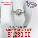 14k Solid White Gold Diamond Ring TN-11046