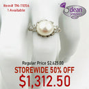 Platinum Cultured Akoya Round Pearl with Diamonds TN-11056