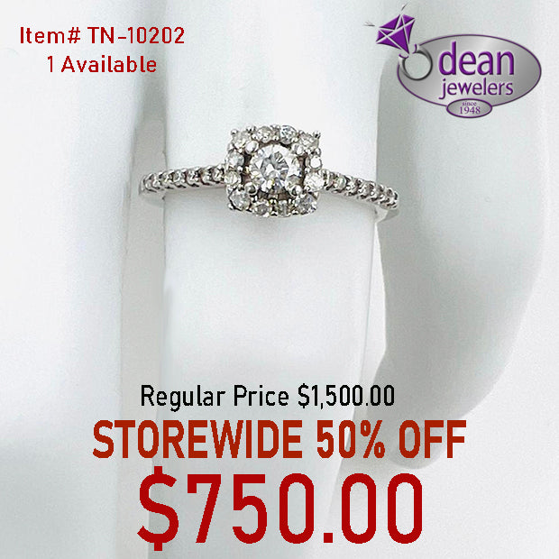 10k Solid White Gold 30 Diamond Ring TN-10202