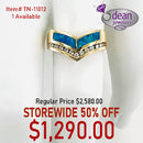 14k Solid Yellow Gold Opal/ Diamond Ring TN-11012