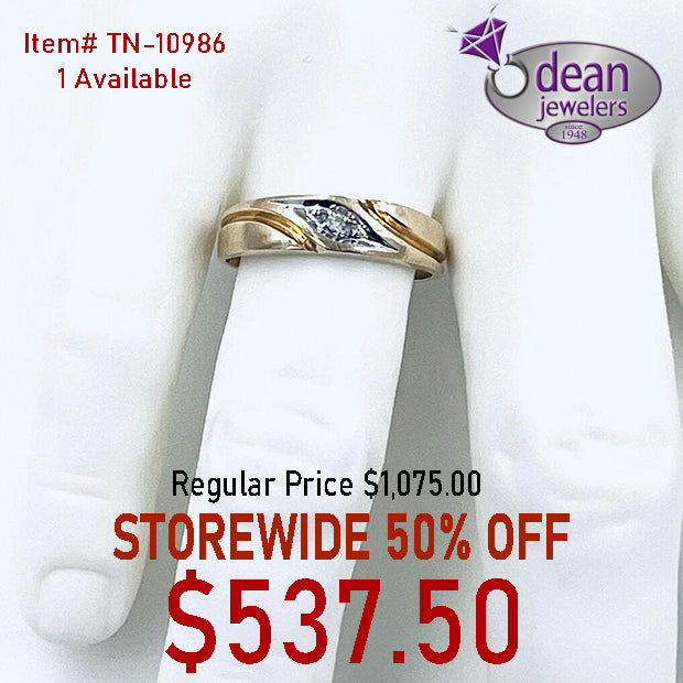 10k Solid Yellow Gold Diamond Ring TN-10986