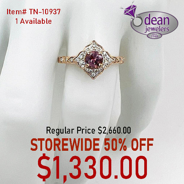 14k Solid Rose Gold Mont. Sapphire Ring TN-10937