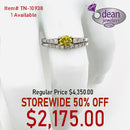 14k Solid White Gold Yellow Diamond/ 16 Diamond Ring TN-10938