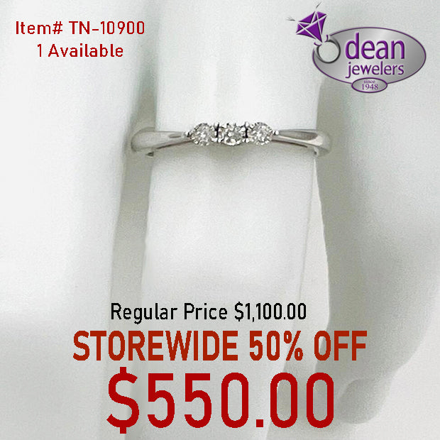 14k Solid Yellow Gold 3 Diamond Ring TN-10900