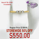 14 Solid Yellow Gold 3 Diamond Ring TN-10901