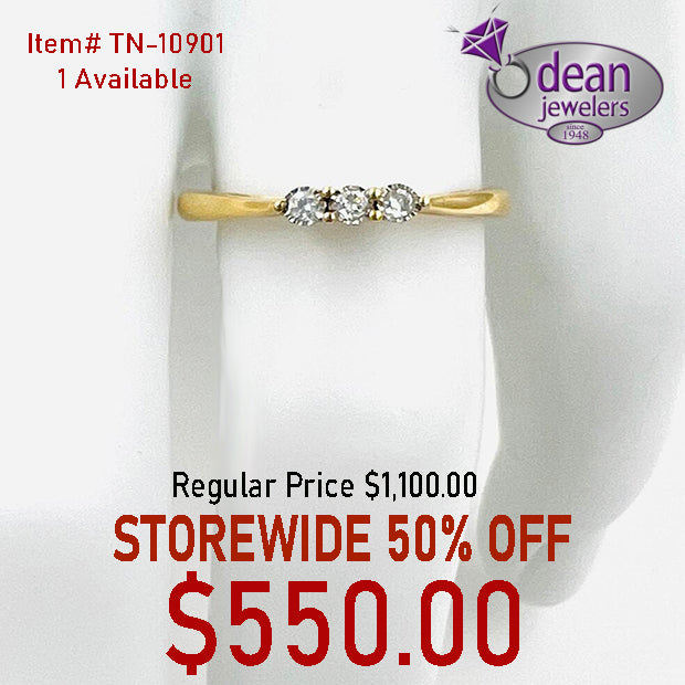 14 Solid Yellow Gold 3 Diamond Ring TN-10901