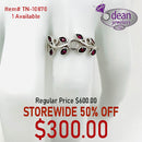 10k Solid White Gold 8 Ruby Ring TN-10870