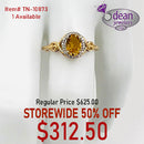 10k Solid Yellow Gold 1 Citrine/ Diamond Ring TN-10873