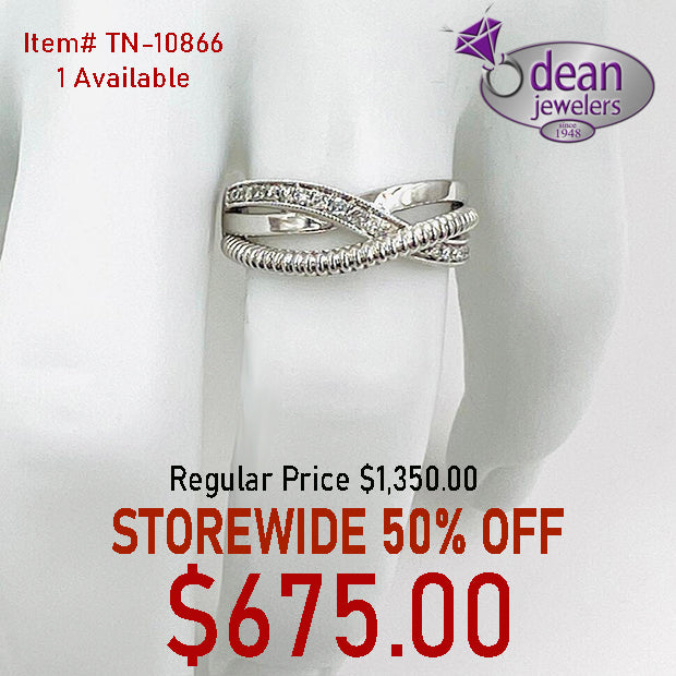 10k Solid White Gold 14 Diamond Ring TN-10866