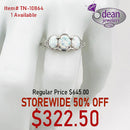 10k Solid White Gold 3 Opal Ring TN-10864