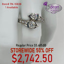14k Solid White Gold 2 Diamonds/ 8 Diamond Ring TN-10838