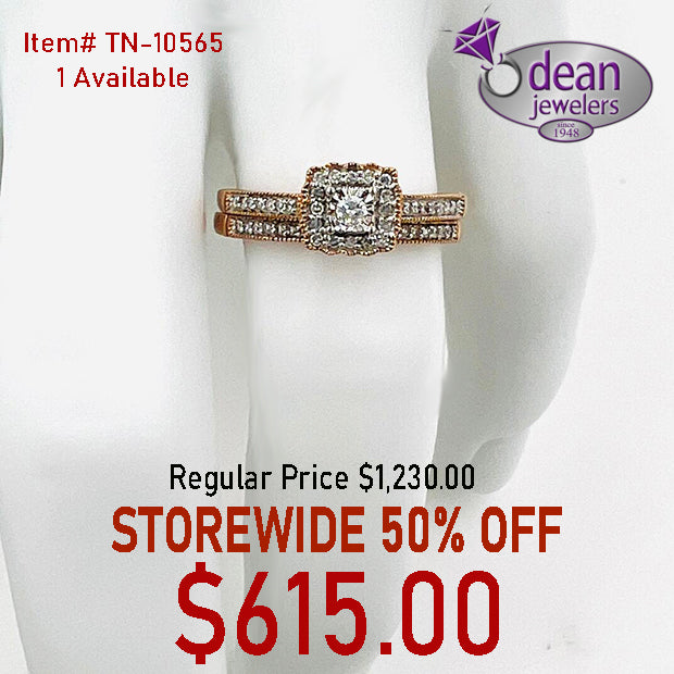 10k Solid Rose Gold Diamond (Set) Rings TN-10565