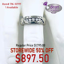14k Solid White Gold 5 Diamond Ring TN-10797