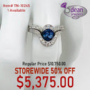 14k Solid White Gold 1 Sapphire/ 13 Diamond Ring TN-10245