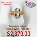 10k Solid Rose Gold 7 Lab Diamond Ring TN-10252