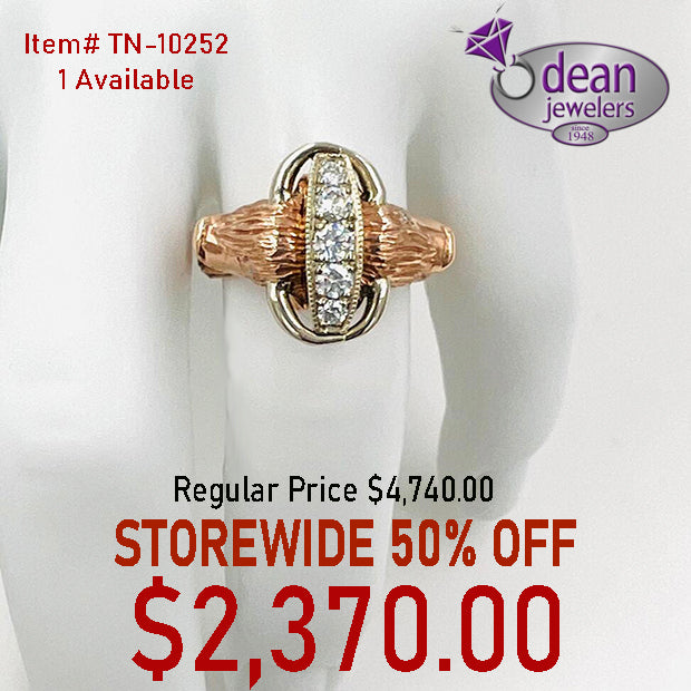 10k Solid Rose Gold 7 Lab Diamond Ring TN-10252