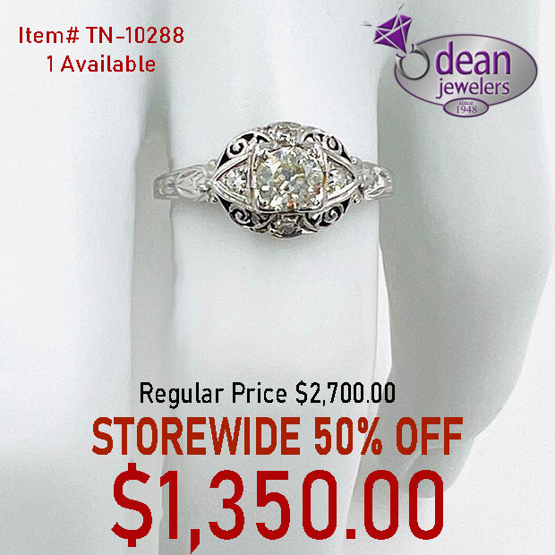 18k Solid White Gold 3 Diamond Ring TN-10289