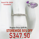 10K Solid White Gold Beaded Style 3 Diamond Band TN-10023