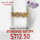 10K Solid Yellow Gold Scroll Diamond Ring TN-10035