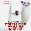 10k Solid White Gold Tourmaline and Diamond Ring TN-10108