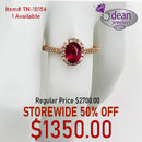 14k Solid Rose Gold Pink Tourmaline and Diamond Ring TN-10156