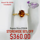 14k Solid Yellow Gold Citrine and Diamond Ring TN-10590
