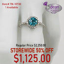 14k Solid White Gold Zircon and Diamond Ring TN-10730
