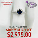14k Solid White Gold Sapphire and Diamond Ring TN-10781