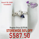 10k Solid White Gold Tanzanite and Diamond Ring TN-10801