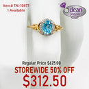 10k Solid Yellow Gold Topaz and Diamond Ring TN-10877