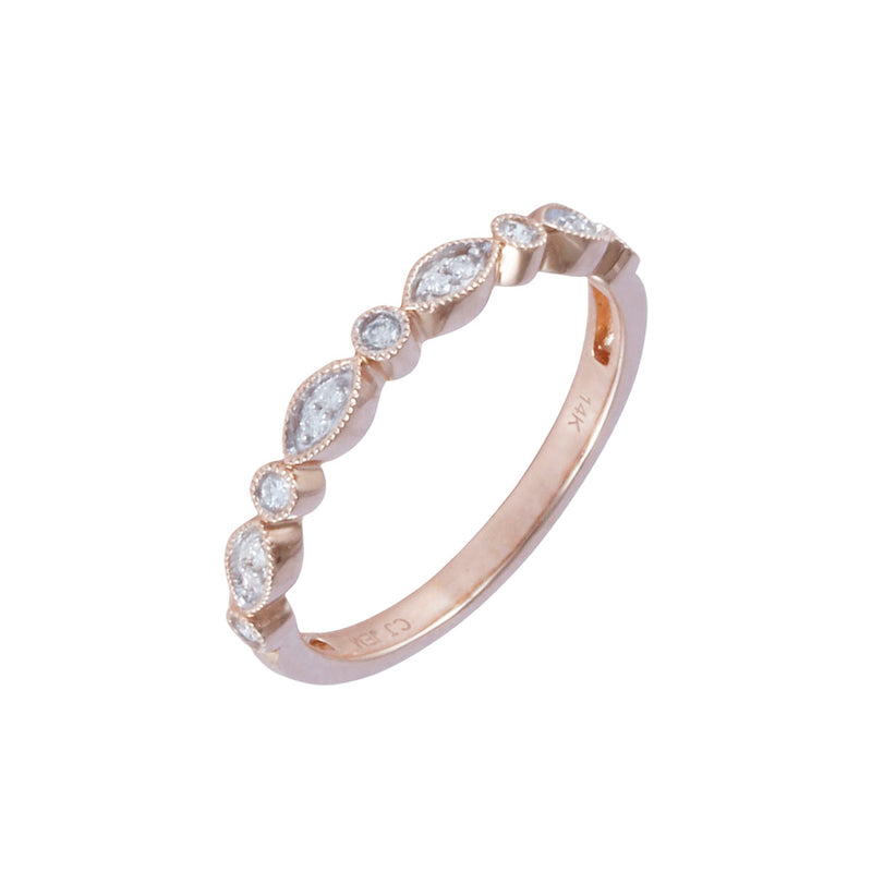 Solid 14K Rose Gold Fancy Diamond Ring TN10009