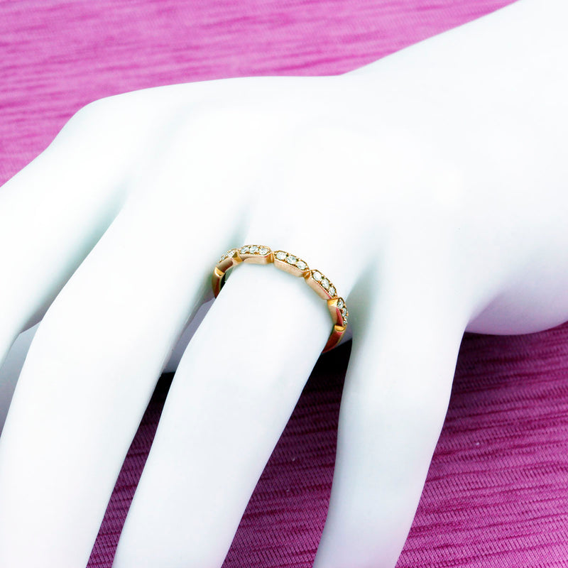Solid 10K Rose Gold Fancy Diamond Ring TN10017