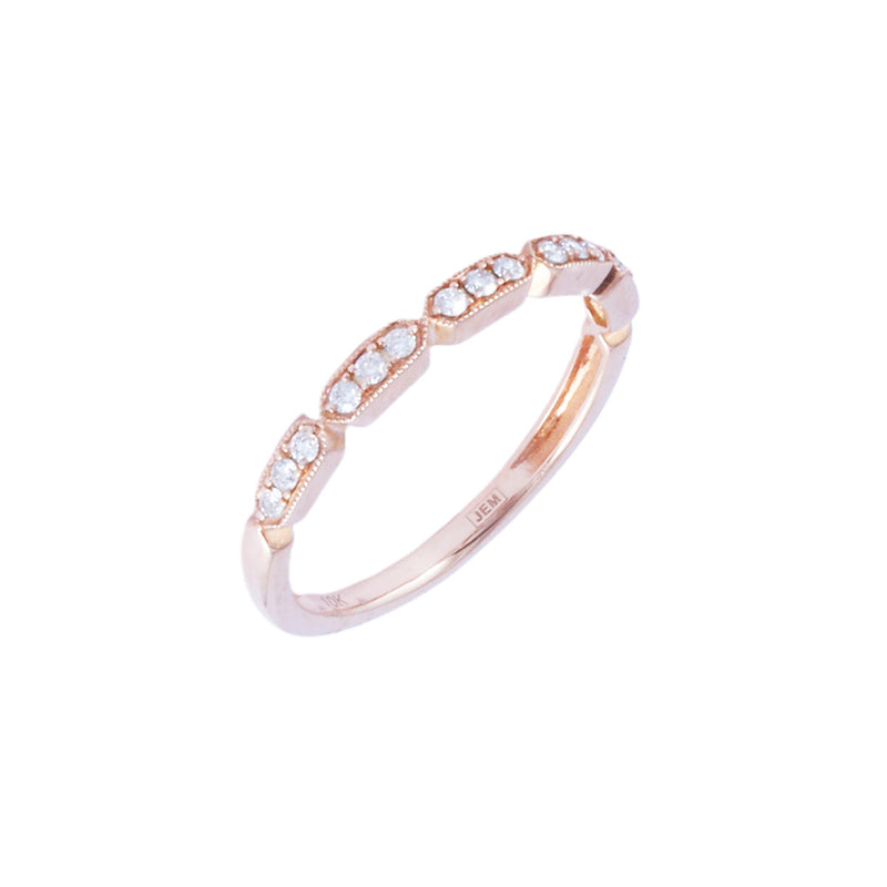 Solid 10K Rose Gold Fancy Diamond Ring TN10017