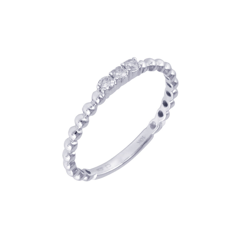 Solid 10K White Gold Fancy Diamond Ring TN10023