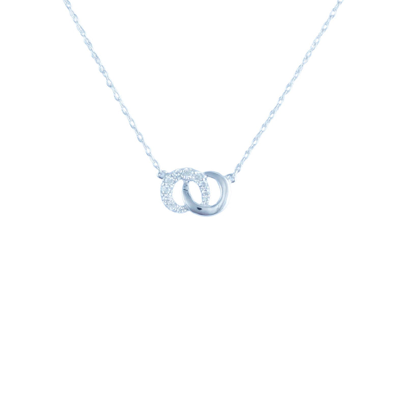 Solid 10K White Gold Fancy Diamond Necklace TN10081