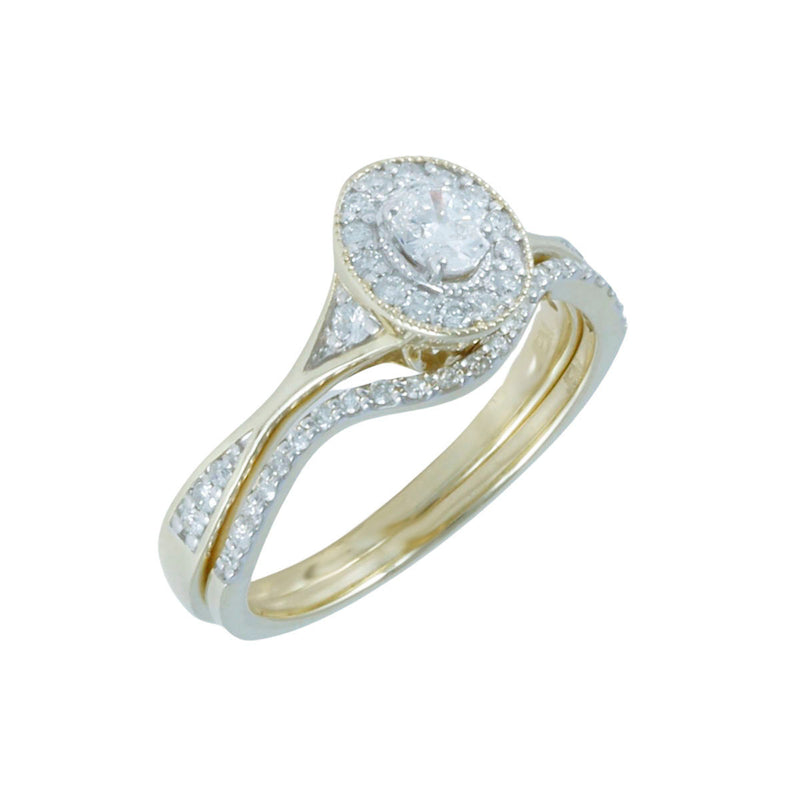 Solid 10K Yellow Gold Fancy Diamond Ring TN10133