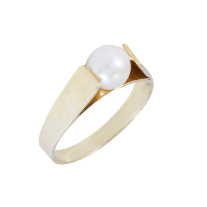 Solid 10K Yellow Gold Fancy Pearl and Diamond Ring TN10163