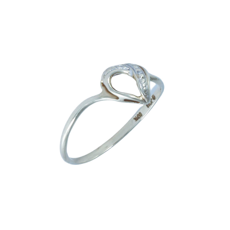 Solid 10K Yellow Gold Fancy Diamond Heart Ring TN10179