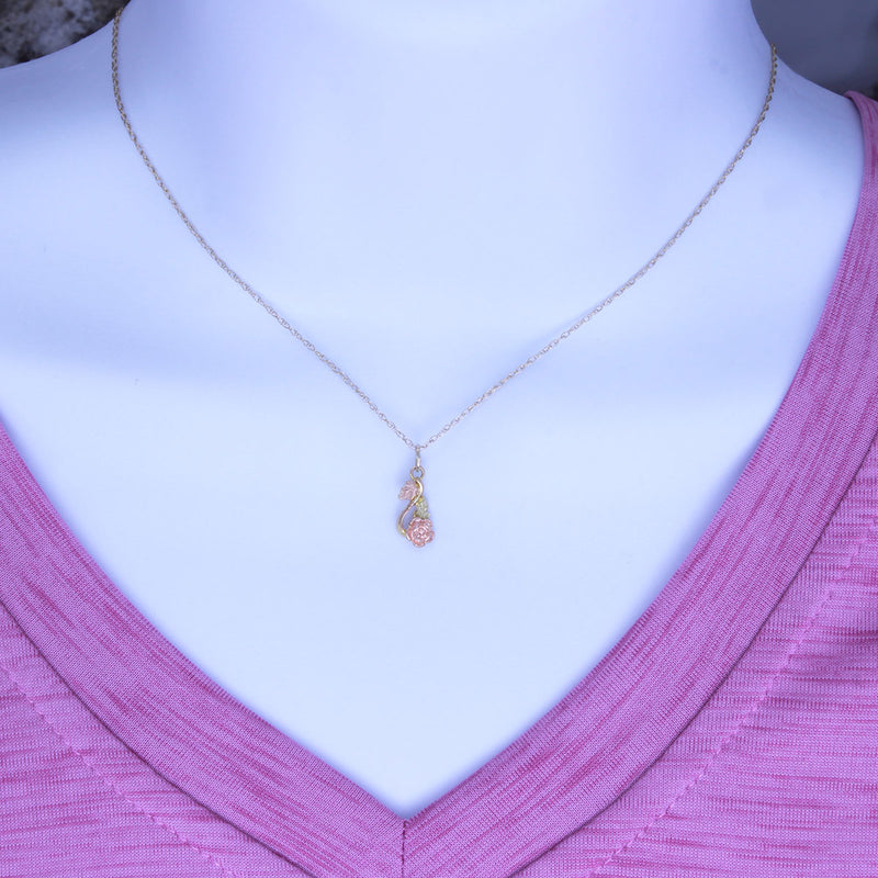 Solid 10K Yellow/Rose Gold Fancy Necklace TN10183