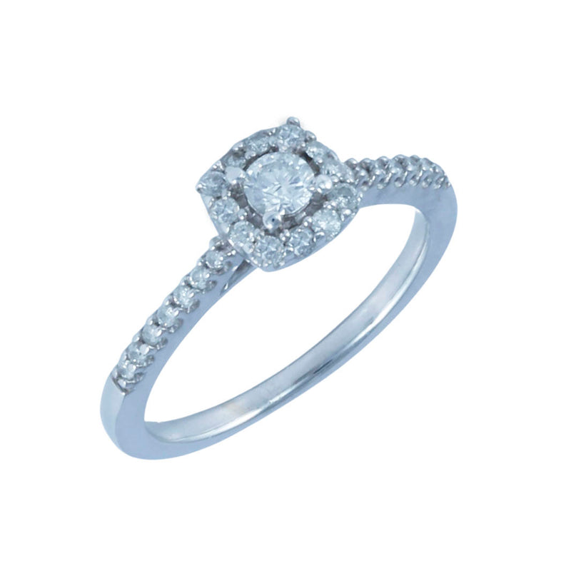 Solid 10K White Gold Fancy Diamond Ring TN10202