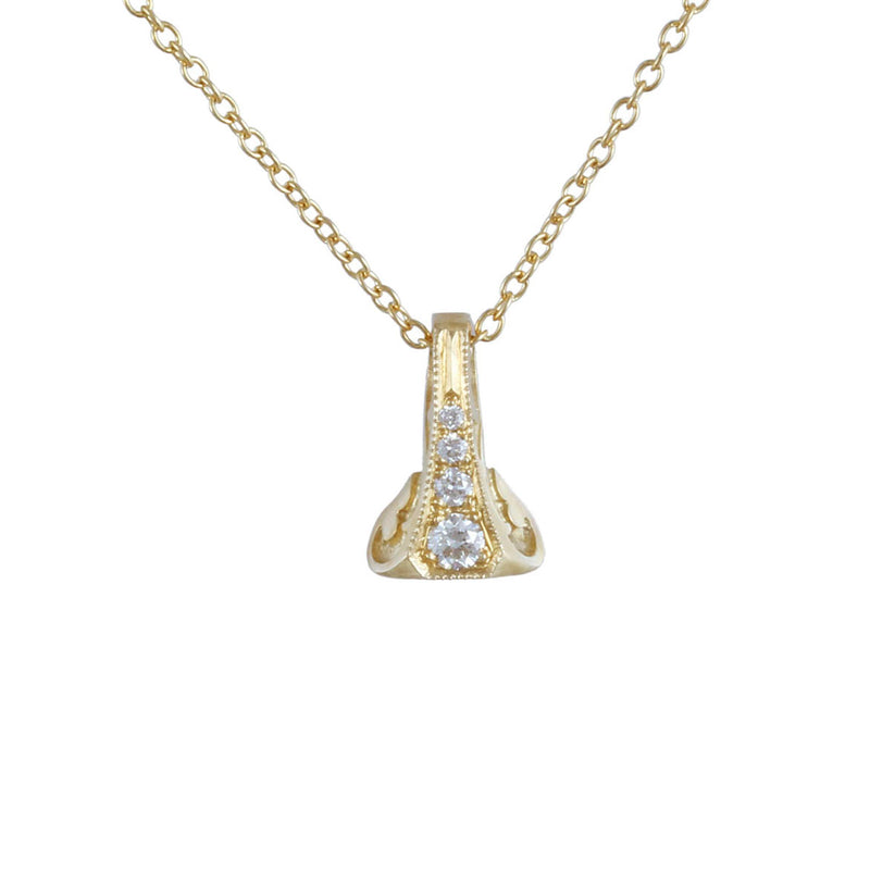 Solid 10K Yellow Gold Fancy Diamond Paris Nights Necklace TN10223