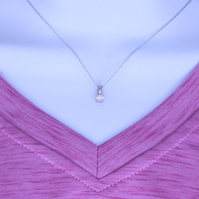 Solid 14K White Gold Fancy Diamond Necklace TN10229