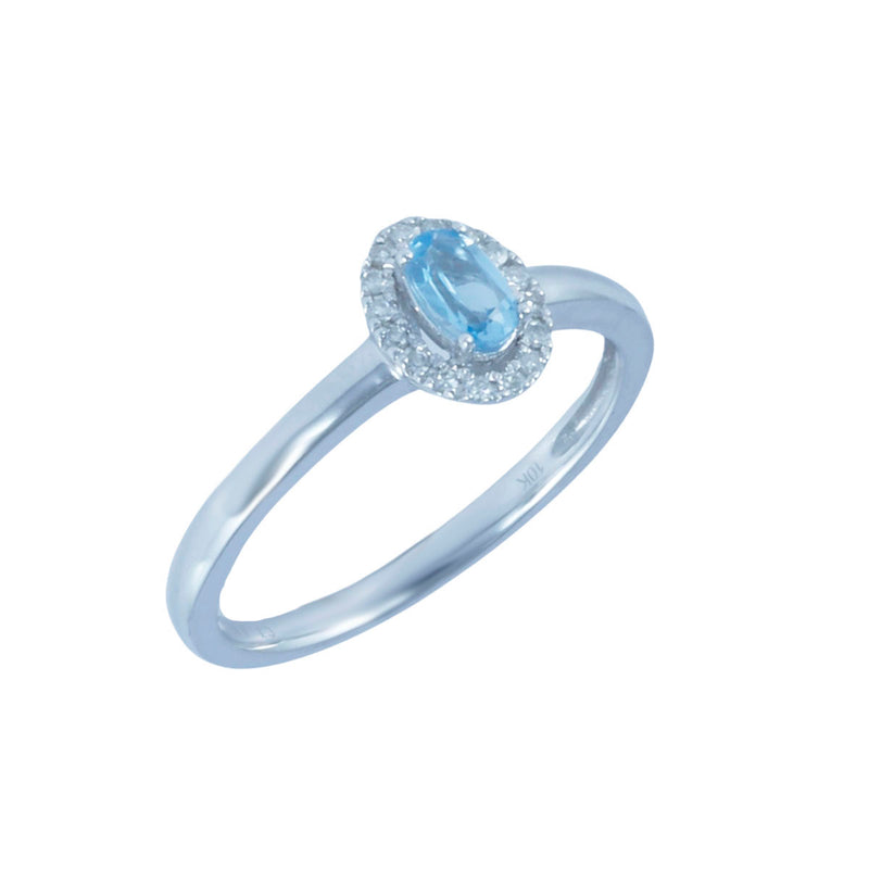 Solid 10K White Gold Fancy Topaz and Diamond Ring TN10233