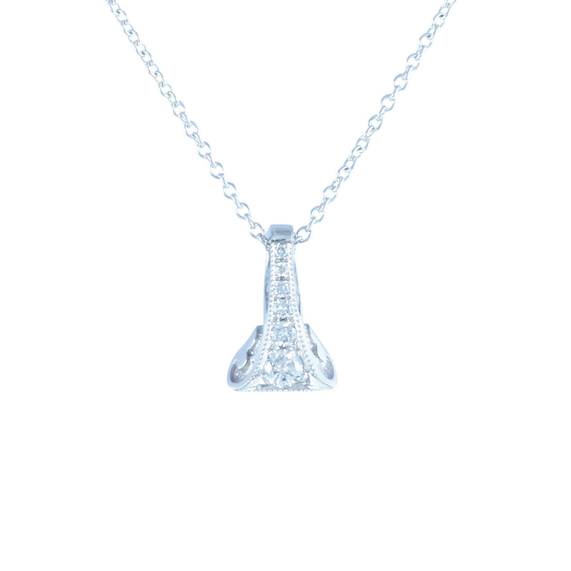 Solid 14K White Gold Fancy  Diamond Paris Nights Necklace TN10236