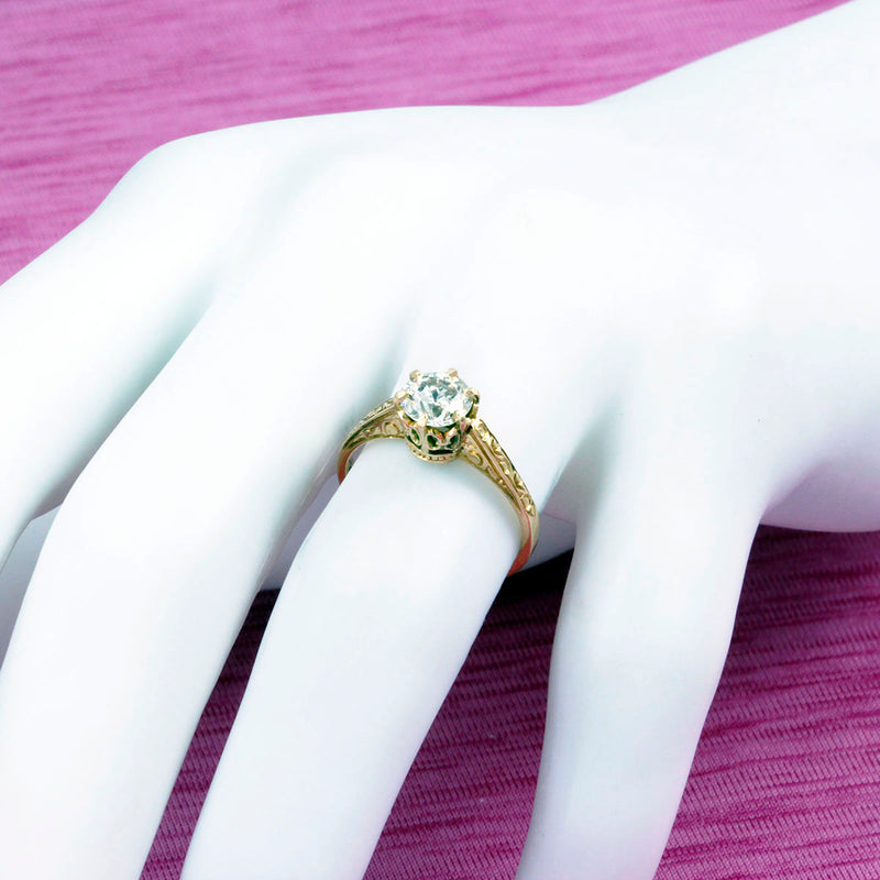 Solid 10K Rose Gold Fancy Diamond Ring TN10284