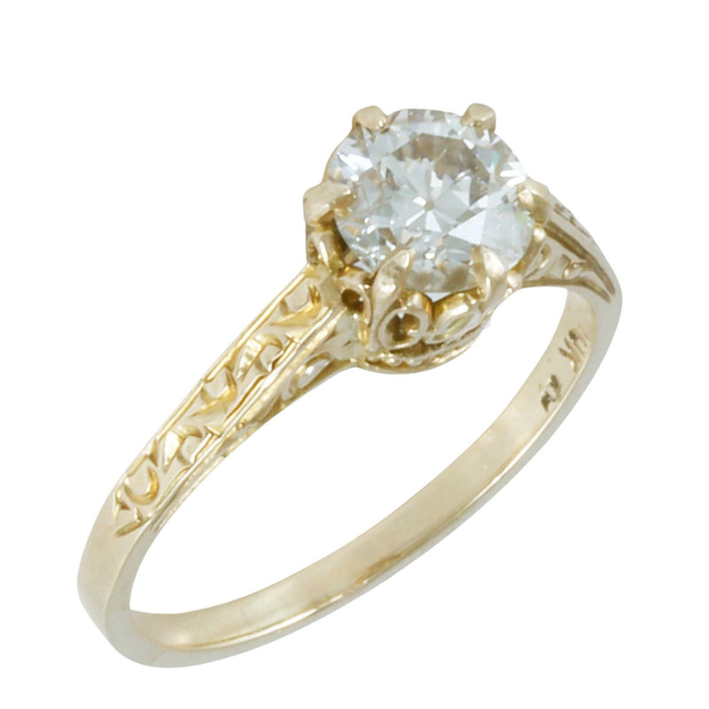 Solid 10K Rose Gold Fancy Diamond Ring TN10284