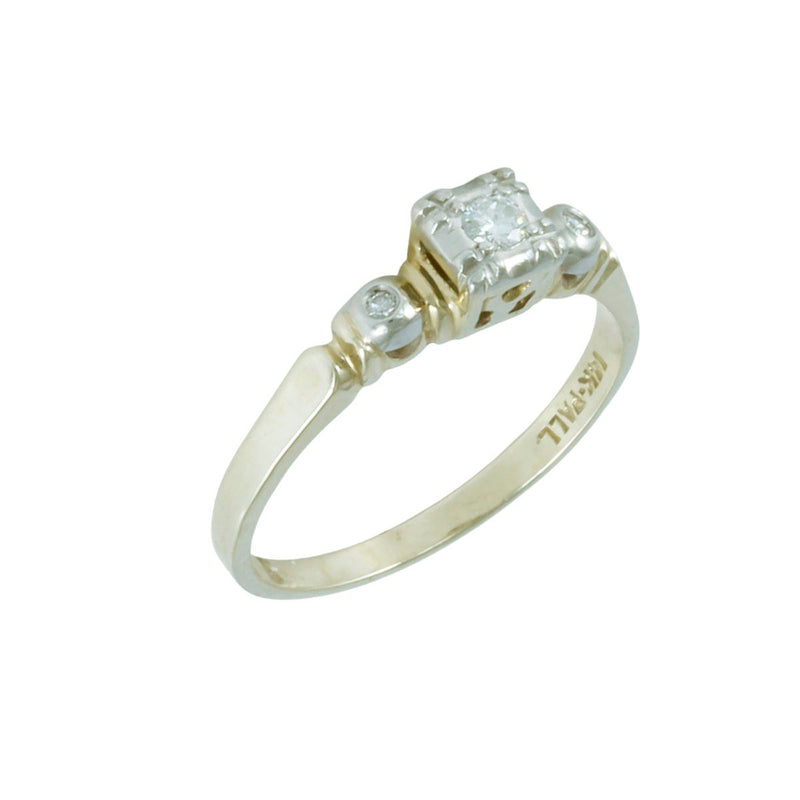 Solid 14K Yellow Gold Fancy Diamond Ring TN10285