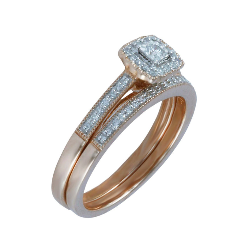 Solid 10K Rose Gold Fancy Diamond Ring TN10565