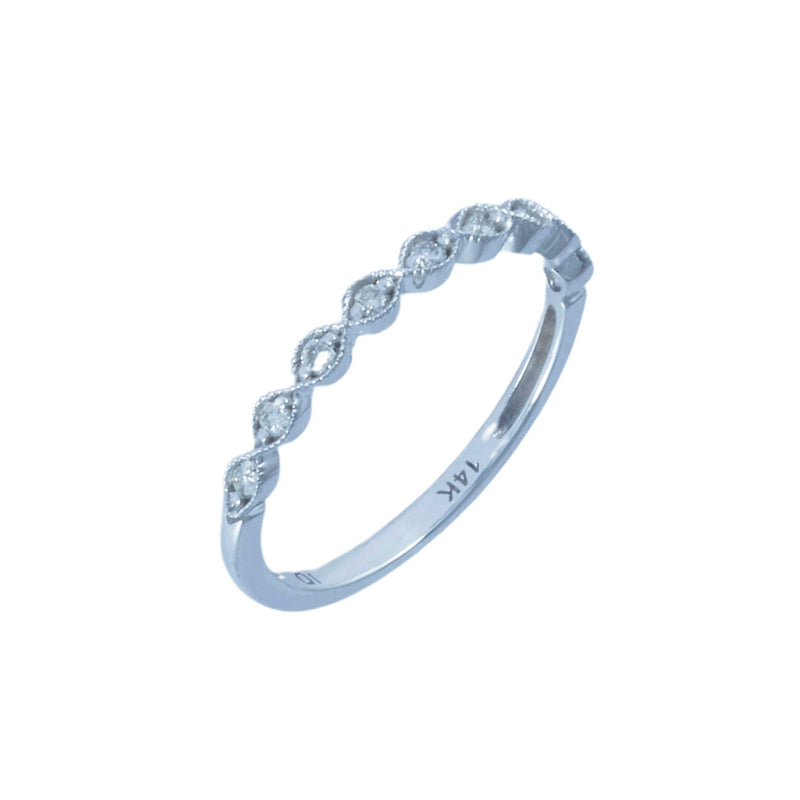 Solid 14K White Gold Fancy Diamond Ring TN10593